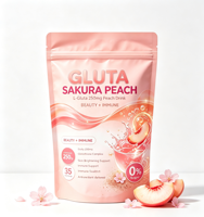 Bubuk Label Pribadi OEM Gluta Sakura Peach dengan L-Glutathione 250mg untuk Dukungan Kesehatan Kulit & Tubuh