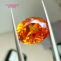 Saphir synthétique Fanta cultivé en laboratoire Cadermay, forme ovale 4x6mm-15x20mm, avec des inclusions et des fissures mineures, pour la fabrication de bijoux