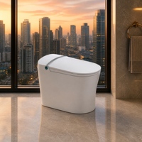 WC intelligent monobloc en céramique avec bidet électrique à chasse automatique, siphonique S-trap, siège chauffant et télécommande