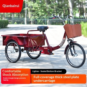 Nuevo Triciclo de Pedales Antiguo, Bicicleta para Adultos, Triciclo de Empuje, Capacidad de Carga de 200 kg, <span class=keywords><strong>QBR</strong></span>-16 - Product Image 5