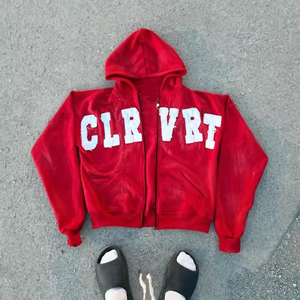 <span class=keywords><strong>Felpe</strong></span> con Zip Personalizzate con Logo, Streetwear di Alta Qualità per Uomo, Stampa 3D in Rilievo <span class=keywords><strong>Y2k</strong></span>, <span class=keywords><strong>Felpe</strong></span> Oversize - Product Image 4