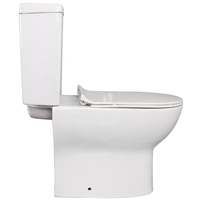 Ensemble WC deux pièces en céramique pour salle de bain, avec cuvette à chasse directe et lavabo sur colonne, à poser au sol