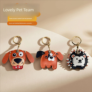 QY Porte-Clés Créatif En Cuir Bulldog Avec Charm Chien Cartoon Pour Amoureux Des Animaux - Product Image 2