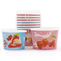 Gobelets et bols en papier personnalisés pour café, thé, crème glacée et yaourt, design mignon de cône de neige, qualité alimentaire, tailles 4oz-16oz, origine Hubei
