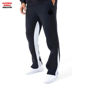 Unisex Men's & Baggy Sweatpants 100% Cotton Straight Leg <b>Drawstring</b> Sweatpants Elastic Mid Waist Casual <b>Trousers</b> men's pant - Product Image 1