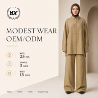 Ensemble deux pièces personnalisé pour femme : chemise ample en lin et pantalon large – OEM/ODM, marque privée, tenue décontractée et discrète, respirante et légère
