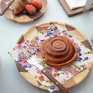 Serviettes d'invitées jetables 3 plis à imprimé floral <span class=keywords><strong>pastel</strong></span> pour brunch printanier - Product Image 2