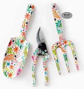 Herramientas de jardín de flores de alta calidad, 3 juegos de estampados coloridos que incluyen pala, rastrillo y tijeras - Product Image 1