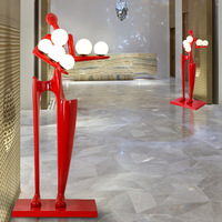 Lampe d'extérieur design humanoïde pour décor d'hôtel Lampe d'extérieur salon Lumière Statue Sculpture Lampe sur pied Haute qualité Moderne Led Plastique 80 Rond