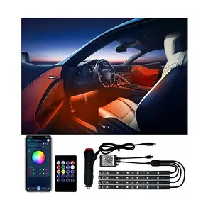 Adaptateur de Cigarette 12V RGB 5050 APP ampoule LED pour intérieur de voiture lumières d'ambiance accessoires bande étanche LED éclairage