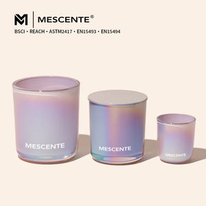 Оптовая продажа: Премиальные переливающиеся стеклянные подсвечники MESCENTE класса люкс, пустые стаканы для свечей, банки для свечей с крышкой на заказ - Product Image 1