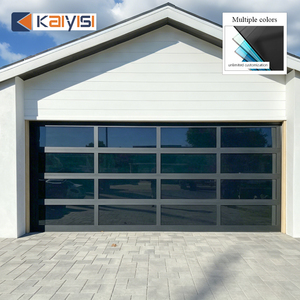 <span class=keywords><strong>Porte</strong></span> <span class=keywords><strong>de</strong></span> <span class=keywords><strong>garage</strong></span> <span class=keywords><strong>sectionnelle</strong></span> moderne à vue panoramique avec panneaux en verre trempé isolés - Product Image 5
