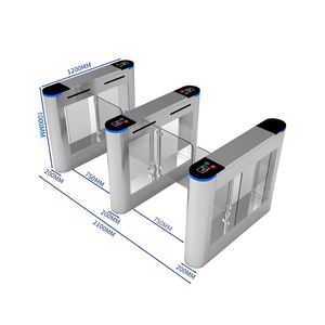 Kênh rào cản Swipe thẻ RFID kiểm soát truy cập sang trọng thép không gỉ Swing <span class=keywords><strong>turnstile</strong></span> cổng cho người đi bộ IP54 bảo vệ cho khách sạn - Product Image 3