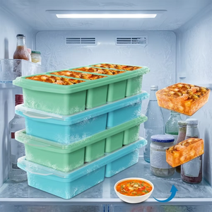Contenants alimentaires réutilisables OEM ODM empilables sans BPA, boîtes de conservation en silicone pour soupes et <span class=keywords><strong>super</strong></span> cubes pour la préparation des repas et les boîtes à lunch - Product Image 4