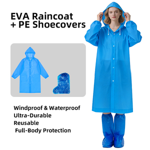 Adult &amp; Kids EVA Raincoat with Shoe Covers <strong>Waterproof</strong> Rain Gear <strong>Set</strong> - Product Image 3