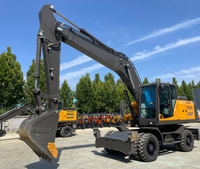Excavatrice sur roues SHANBO PW180 à forte force de creusement, 18 tonnes, pour diverses applications de construction
