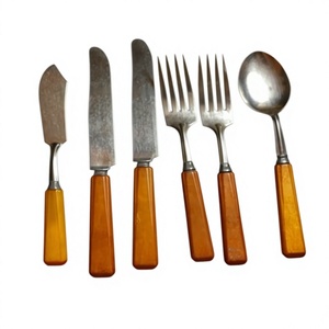 Ensemble de couverts en acier inoxydable avec manche en bois, qualité supérieure, taille et forme personnalisées, cuillère, fourchette, couteau, ensemble de couteaux en vrac - Product Image 1