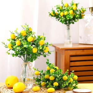 New Arrival Plastic Artificial Lemon Branches Yellow Faux Lemons Eco-Friendly Outdoor Kitchen Home Spring <strong>Summer</strong> <strong>Decor</strong> - Product Image 3