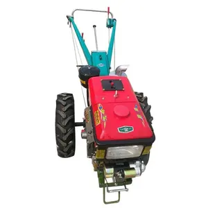 Venta caliente agricultura soporte de mano 2 ruedas mini tractor a pie con timón
