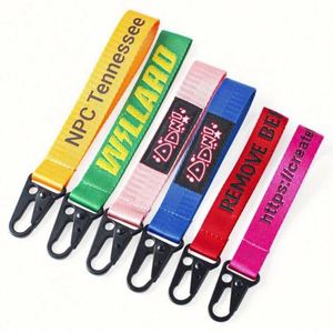 Llavero promocional de tela de poliéster con etiquetas de aviación, hebilla de boca de águila y bordado tejido, personalizado - Product Image 4