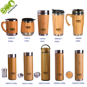 GB8020 450ML/15OZ logotipo personalizable doble pared de aislamiento térmico de la botella de agua de vaso de Bambú - Product Image 6