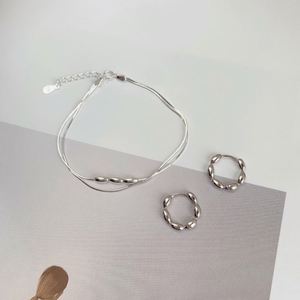 Dylam Simple Design 925 Sterling Silver Minimalist Beaded Bead <b>Adjustable</b> Women Layered <b>Bracelet</b> - Product Image 5