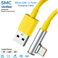 Câble de charge rapide USB C coudé 120W, câble Type C à 90 degrés, câble de charge pour jeux, câble de synchronisation de données pour Xiaomi OEM ODM