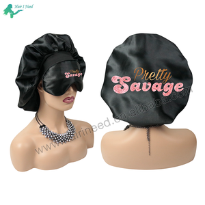 Produits certifiés commande à l'essai conception personnalisée logo <span class=keywords><strong>cheveux</strong></span> Satin <span class=keywords><strong>Bonnet</strong></span> <span class=keywords><strong>bonnet</strong></span> <span class=keywords><strong>de</strong></span> <span class=keywords><strong>nuit</strong></span> avec <span class=keywords><strong>masque</strong></span> élastique pour les yeux Blinder - Product Image 1