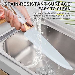 Juego de Cuchillos de Cocina Multiusos de Acero Inoxidable con Mango de Hilo Dorado y Mármol, Cuchillos de Chef Antiadherentes con Base Giratoria - Product Image 5
