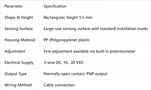 Sensor de Proximidad Capacitivo Rectangular Turcks BC10-QF5.5-AP6X2 Nuevo y Original, 10 mm, PNP-NO, Cable de 3 Hilos Blindado, Buen Precio - Product Image 4