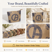 Pochette cosmétique en toile de jute naturelle avec fermeture éclair, logo personnalisé imprimé, sac de rangement de voyage de luxe en jute écologique réutilisable, sac cadeau