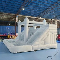 Château Gonflable Commercial Double Toboggan pour Mariages, en PVC Écologique, Utilisation Intérieure/Extérieure, pour Enfants - Grande Vente