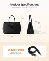 LOVEVOOK Lot de 2 sacs fourre-tout portables personnalisés en cuir PU imperméable de 15,6 pouces pour ordinateur portable, sac de travail pour femme, sac à main, porte-documents