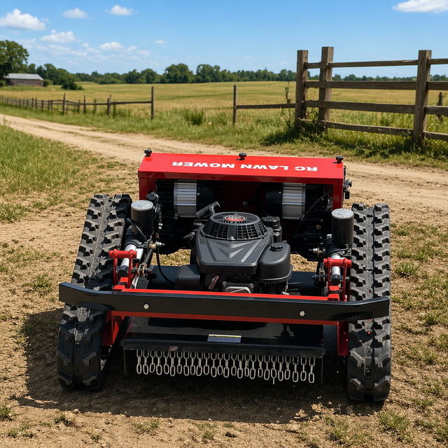 2026 New Model Radio Controlled Crawler Brush Cutter Automatic Grass Chopping & Return Machine for Mountain Slope Use