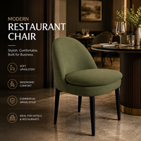 Fauteuils à dossier rembourré, avec coussin moelleux et revêtement en tissu bouclé pour restaurant italien, restaurant français et café espagnol