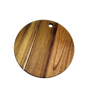 Tabla de cortar redonda de madera de acacia de 33 cm para uso doméstico en la cocina - Product Image 2