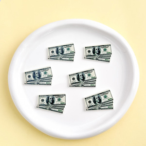 Mini dijes de resina de espalda plana con diseño de billete de dólar, cabujón, accesorios DIY, colgante de espalda plana para decoración de pinzas de pelo, dijes de resina con forma de dinero - Product Image 5