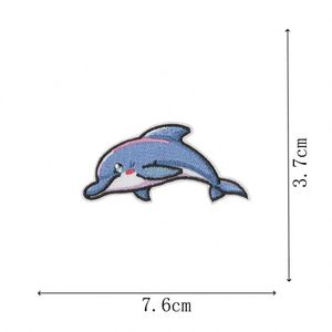 Nouveaux patchs thermocollants brodés sur ordinateur, motifs de poissons de mer et dauphins, pour vêtements - Product Image 4