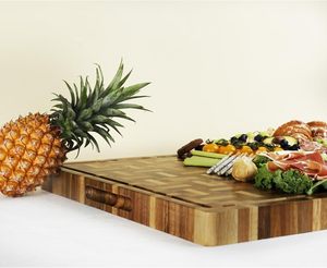 Grande planche <span class=keywords><strong>de</strong></span> découpe en chêne à grain massif et en bois d'acacia, réversible, pour fromage et <span class=keywords><strong>cuisson</strong></span>, avec rainure profonde pour les jus, idéale pour un cadeau - Product Image 5