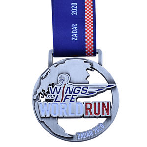 Medalla Life World Run de alas de plata antiguas personalizadas baratas al por mayor Diseña tu propio recuerdo de premio de metal en aleación de zinc - Product Image 2