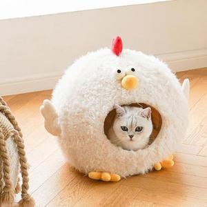 Chicken Style Pet <span class=keywords><strong>Cat</strong></span> House Lustiges Katzen nest Höhlen bett Pet Dog Bed Warmes Katzen bett - Product Image 3