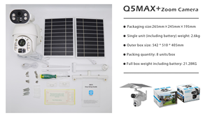 Createrway mới đến ống kính kép CCTV <span class=keywords><strong>Camera</strong></span> năng lượng mặt trời ngoài trời Full HD với Zoom 10x và IP66 chức năng âm thanh hai chiều không thấm nước - Product Image 6