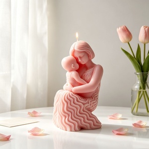 Moule en silicone réutilisable pour bougie parfumée « Maternelle et Bébé enlacés », idéal pour la fabrication artisanale de statues en plâtre et décorations DIY - Product Image 3