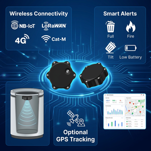DF703 Poubelle intelligente à <span class=keywords><strong>capteur</strong></span> ultrasonique IP68 NB-IoT LoRaWAN 4G Cat-M pour extérieur, avec <span class=keywords><strong>capteur</strong></span> de niveau de remplissage et de <span class=keywords><strong>d</strong></span>étection <span class=keywords><strong>d</strong></span>'<span class=keywords><strong>incendie</strong></span>/inclinaison, portée 4m - Product Image 2
