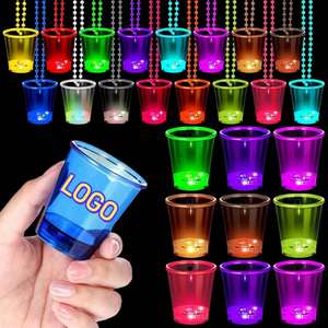 Custom Logo LED Light Mini Shot Glass Necklace 50ml Eco-Friendly Reusable for Halloween Christmas Birthday Promotional <b>Gifts</b> - Product Image 1