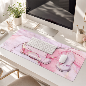 Ensemble repose-poignets ergonomique clavier et souris ODM d'usine avec base en caoutchouc et bords cousus, grand tapis de bureau pour le gaming et le bureau - Product Image 1
