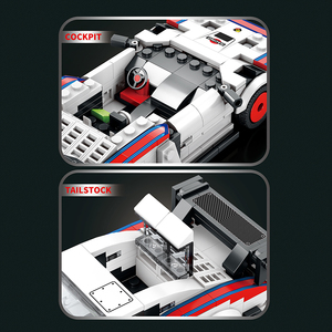 Reobrix 792 para <span class=keywords><strong>935</strong></span>, Set de Bloques de Construcción de Coche de Carreras, Blanco, Rojo, Azul, Serie de Ingeniería, Juguete Electrónico, Modelo a Escala 1:24 - Product Image 6