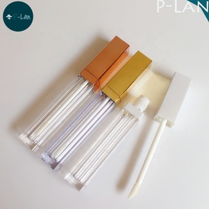 P-Lan Marque Stock Personnalisé Or Rose Or Blanc Noir Mat Dégradé Noir 5ml Carré Vide Tubes de Brillant À Lèvres Avec Baguette Brosses - Product Image 3