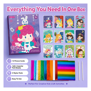 Hands On Foil Decoration Project For Young Artists Includes Pattern Boards Bright Sheets And Simple Pressing <b>Tools</b> - Product Image 2
