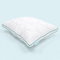 Oreiller de lit imperméable, rafraîchissant, respirant, doux, moelleux, en coton, alternative au duvet, rembourrage touffeté, lavable en machine